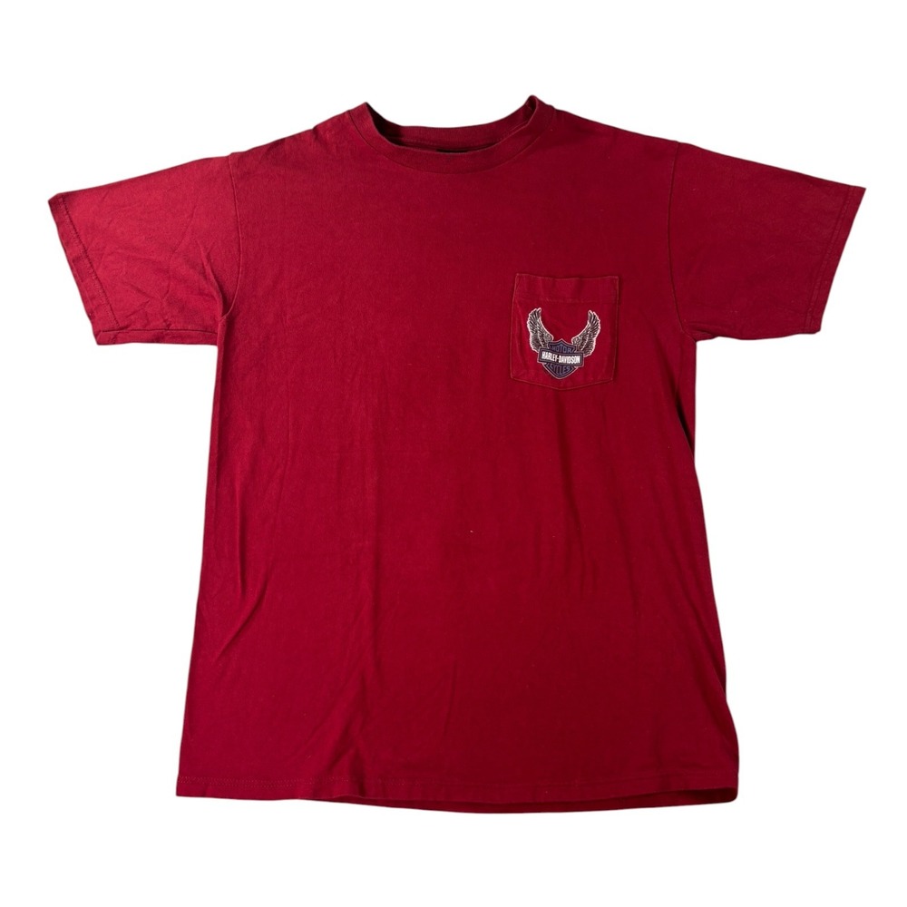 Vintage Harley Davidson Bumpus Murfreesboro TN Red Pocket T-Shirt Mens Large